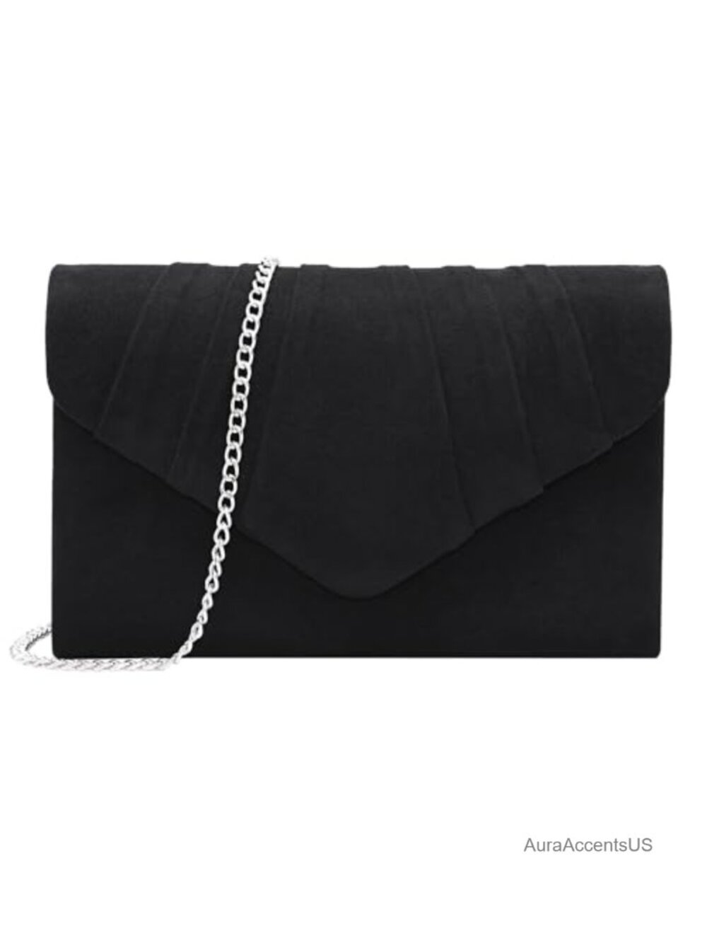 Pleated Suede Evening Bag Clutch for Women Bridal Envelope Crossbody